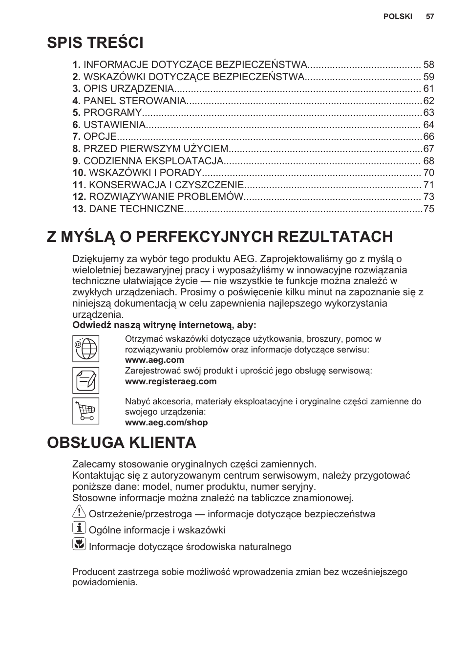 AEG F55402IM0P User Manual | Page 57 / 76