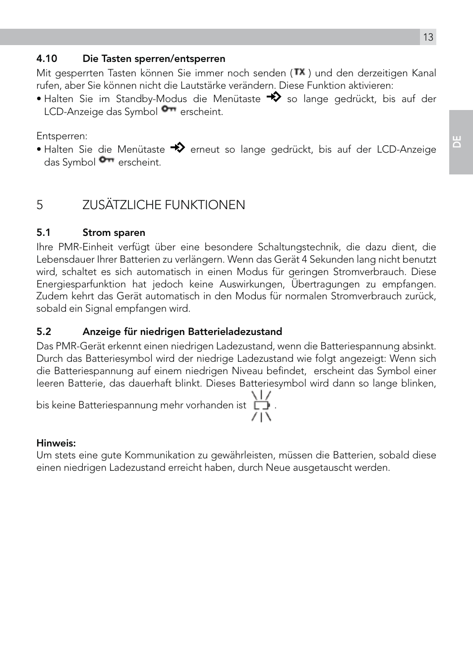 5 zusätzliche funktionen | AEG Voxtel R100 User Manual | Page 13 / 64