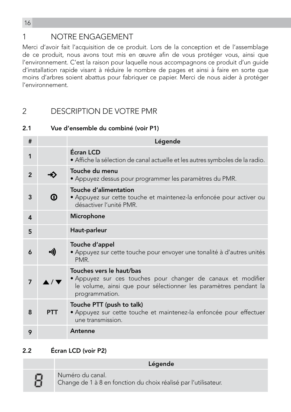 1 notre engagement, 2description de votre pmr | AEG Voxtel R100 User Manual | Page 16 / 64