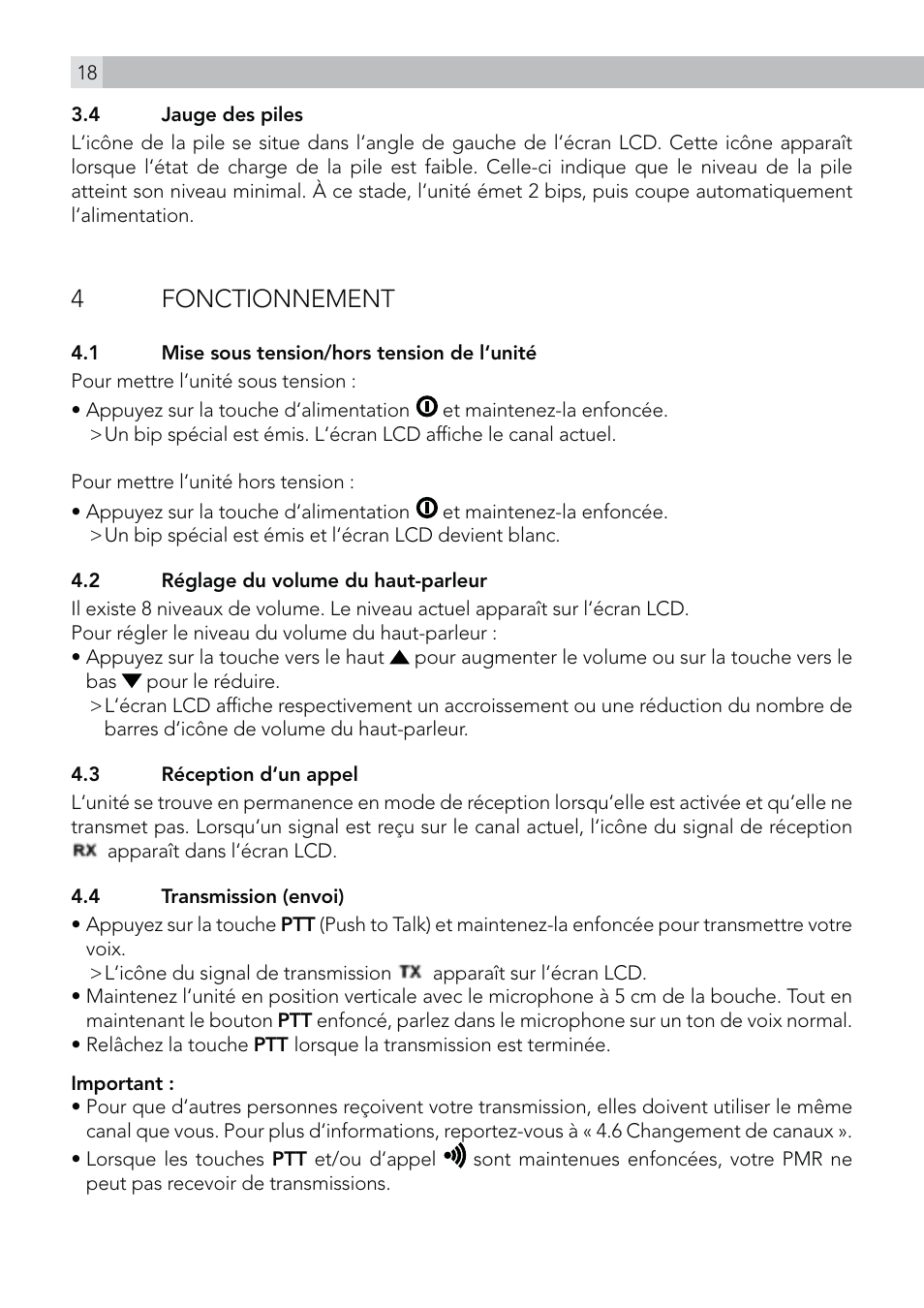 4 fonctionnement | AEG Voxtel R100 User Manual | Page 18 / 64