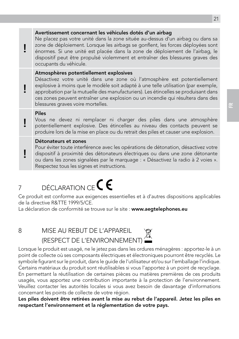 AEG Voxtel R100 User Manual | Page 21 / 64