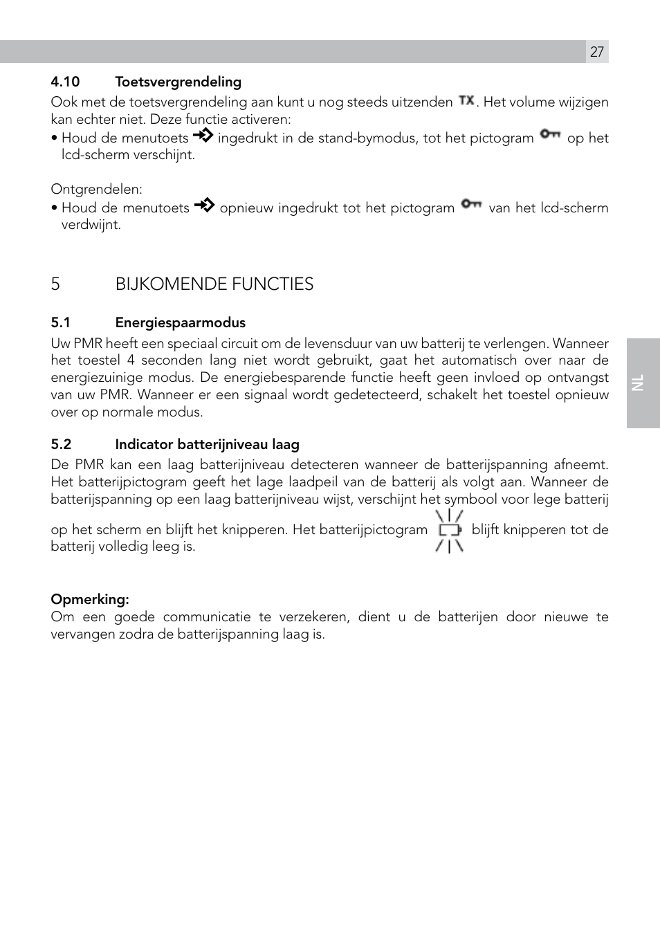 5 bijkomende functies | AEG Voxtel R100 User Manual | Page 27 / 64