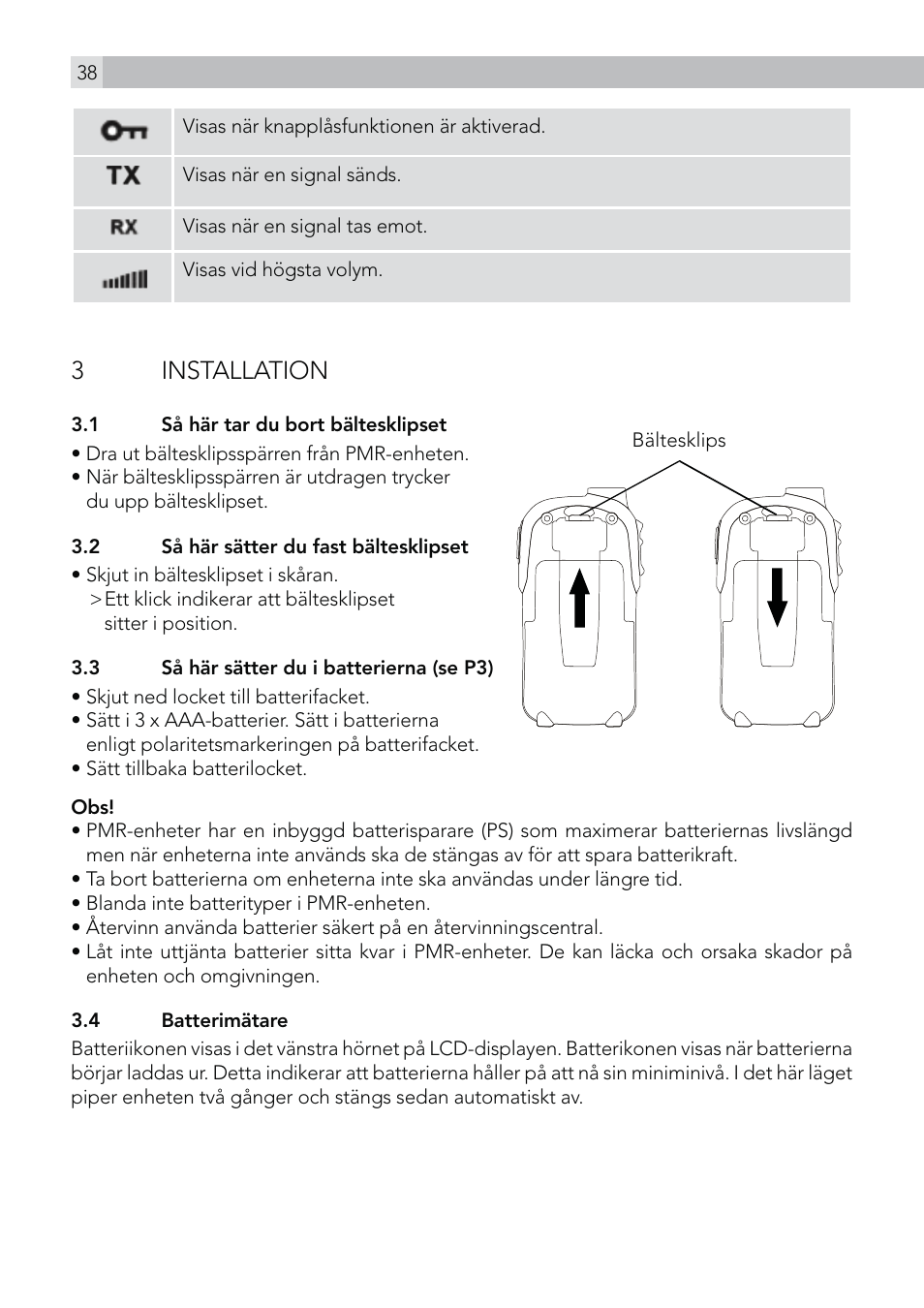 3 installation | AEG Voxtel R100 User Manual | Page 38 / 64