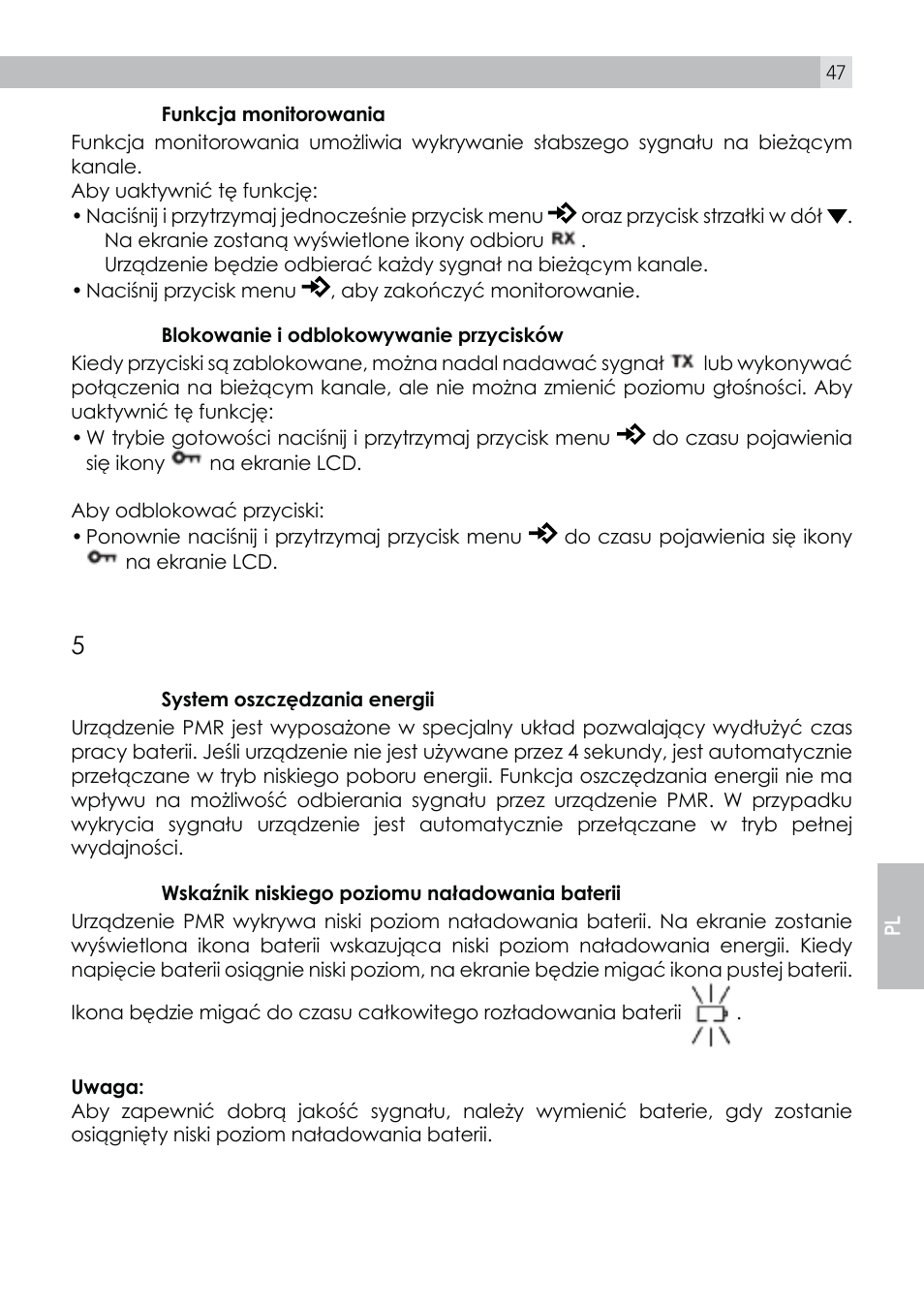 Funkcje dodatkowe | AEG Voxtel R100 User Manual | Page 47 / 64