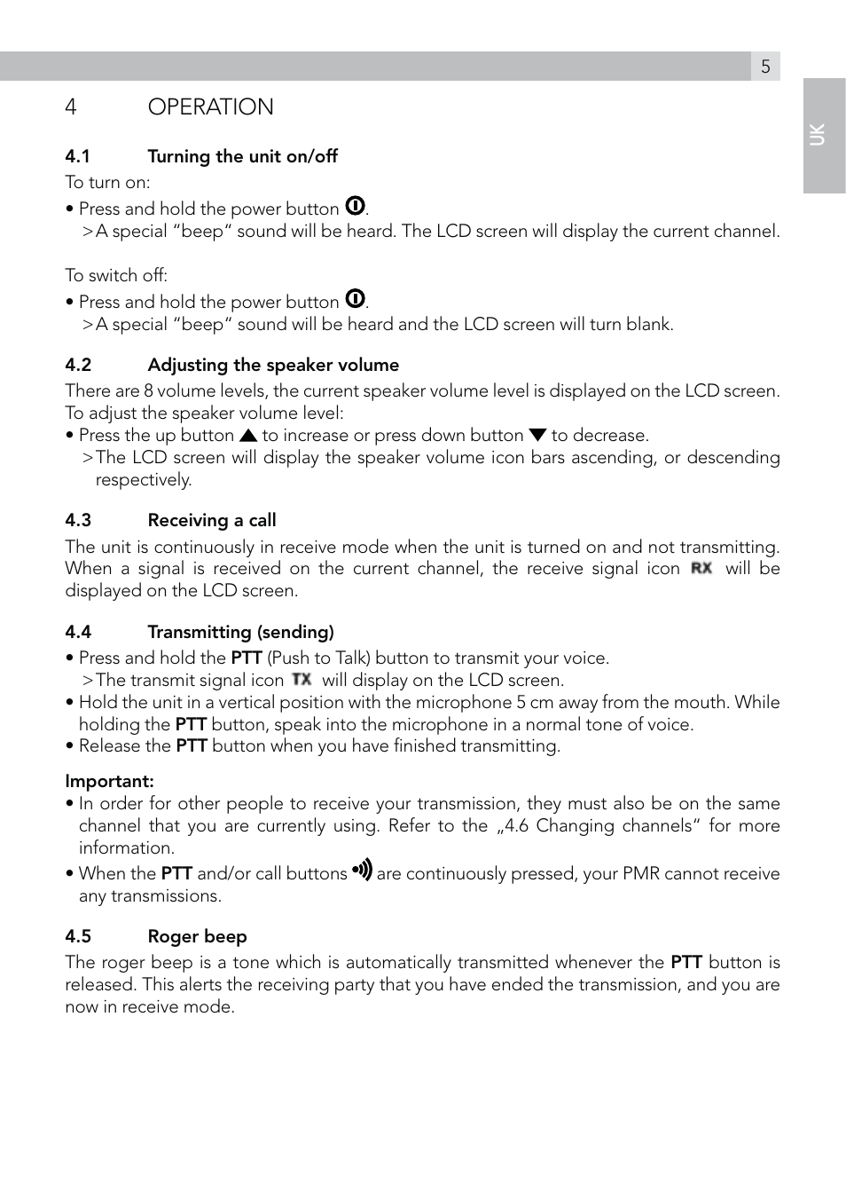 4 operation | AEG Voxtel R100 User Manual | Page 5 / 64