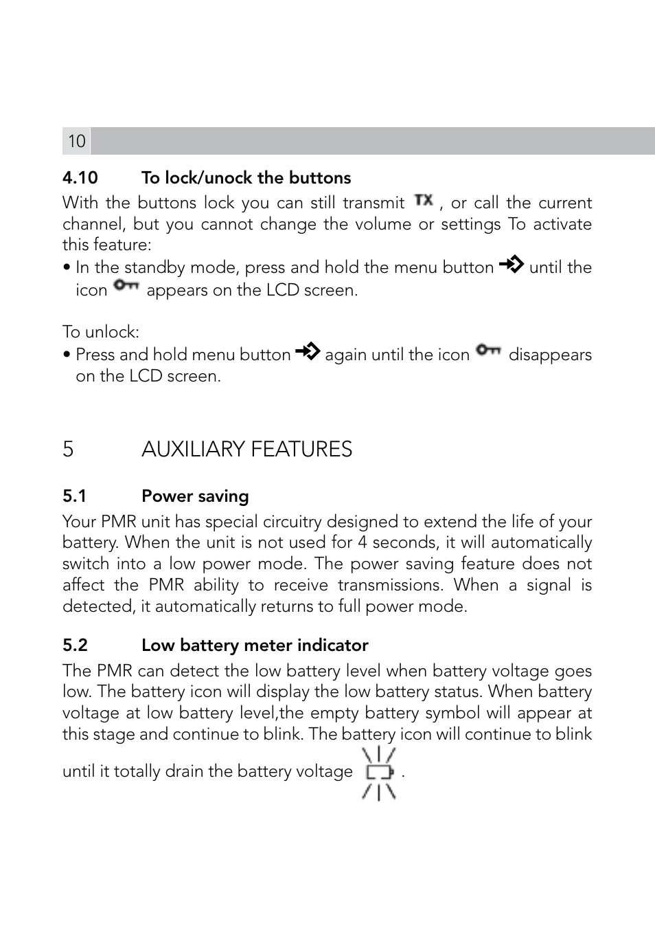 5 auxiliary features | AEG Voxtel R110 User Manual | Page 10 / 116