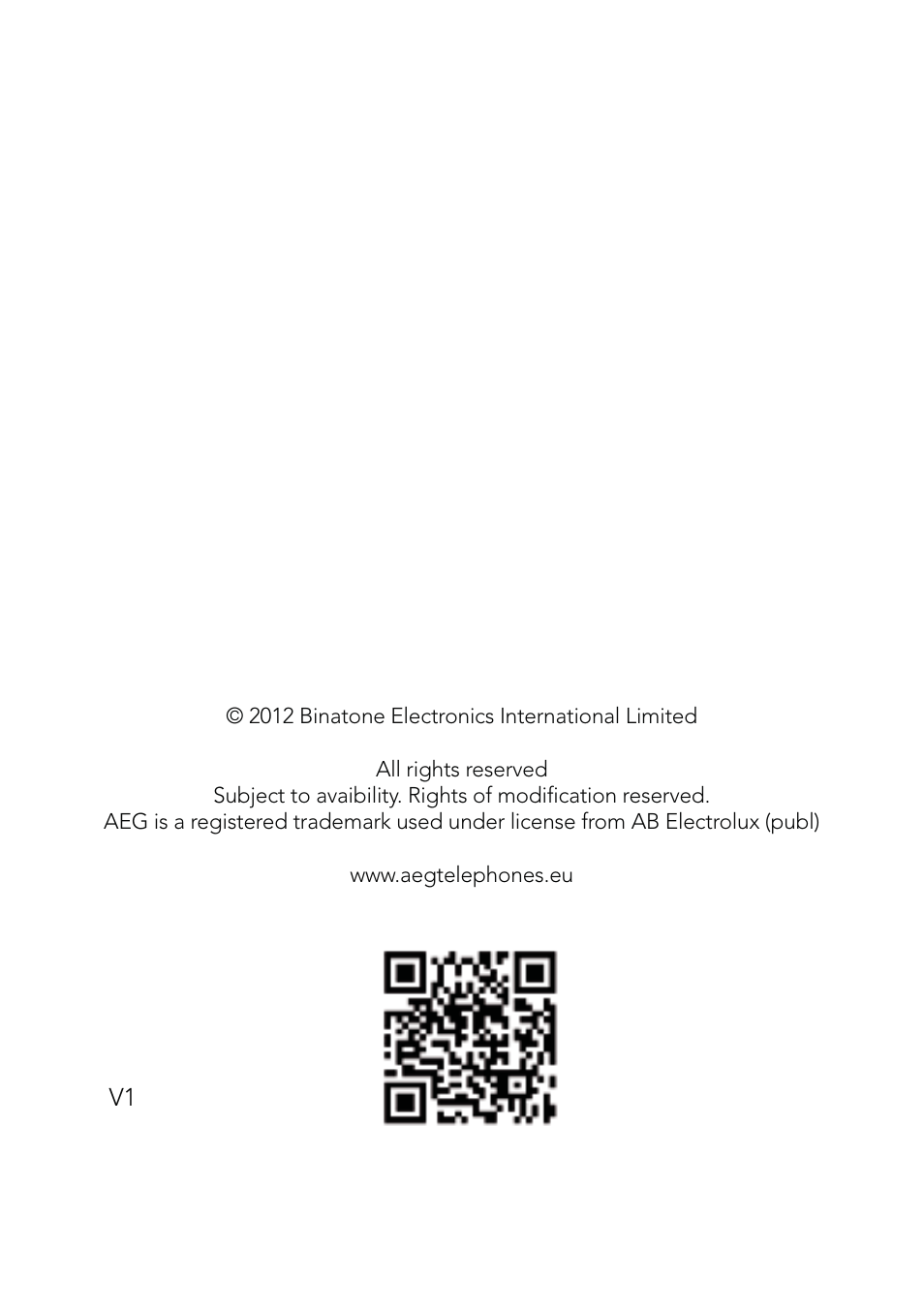 AEG Voxtel R110 User Manual | Page 116 / 116