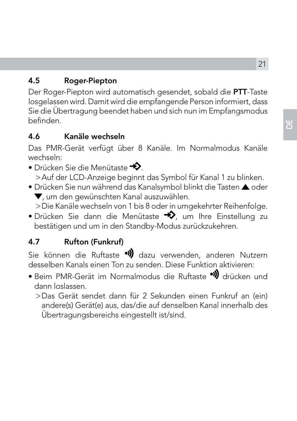 AEG Voxtel R110 User Manual | Page 21 / 116