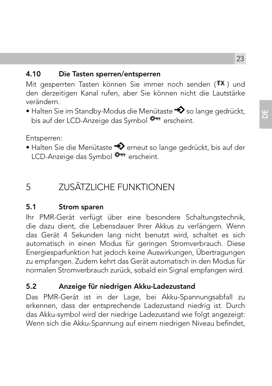 5 zusätzliche funktionen | AEG Voxtel R110 User Manual | Page 23 / 116