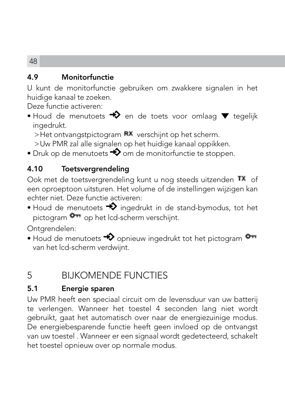 5 bijkomende functies | AEG Voxtel R110 User Manual | Page 48 / 116