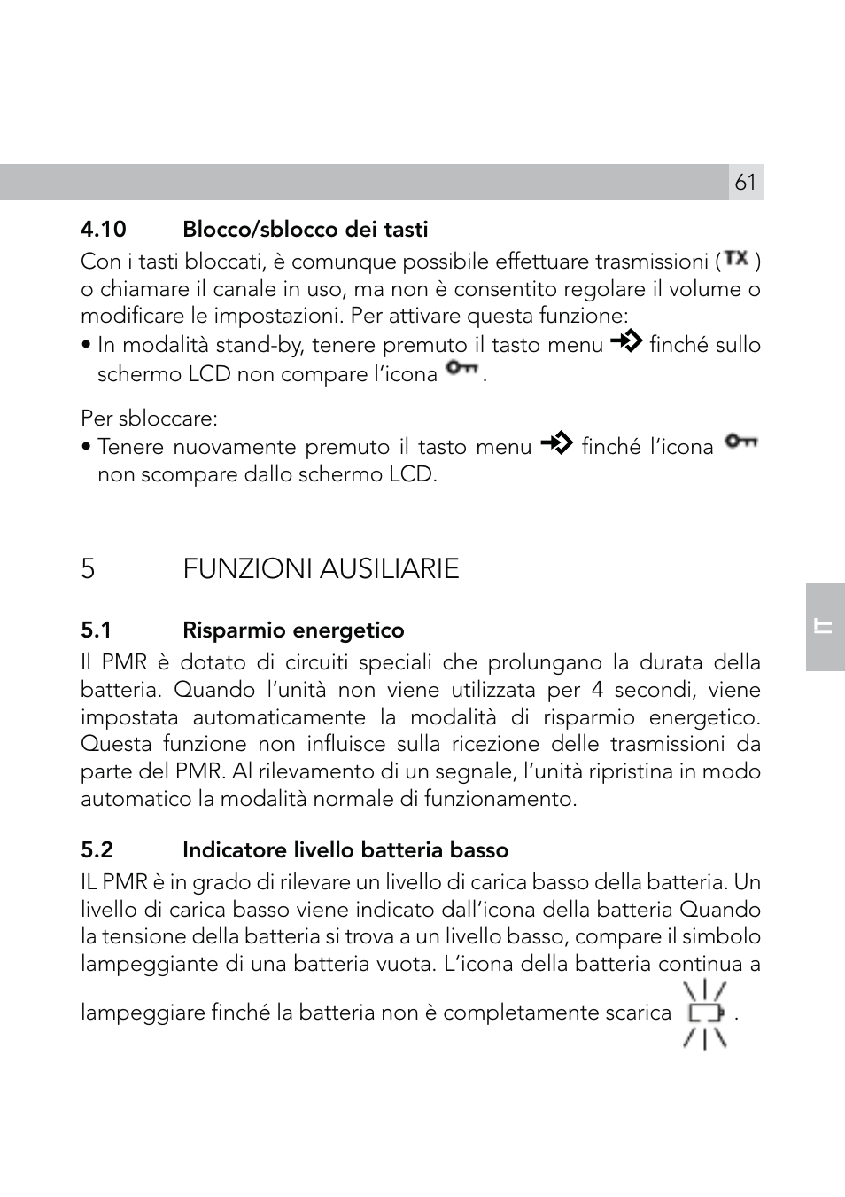 5 funzioni ausiliarie | AEG Voxtel R110 User Manual | Page 61 / 116