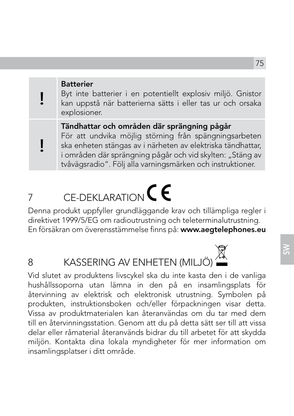 AEG Voxtel R110 User Manual | Page 75 / 116