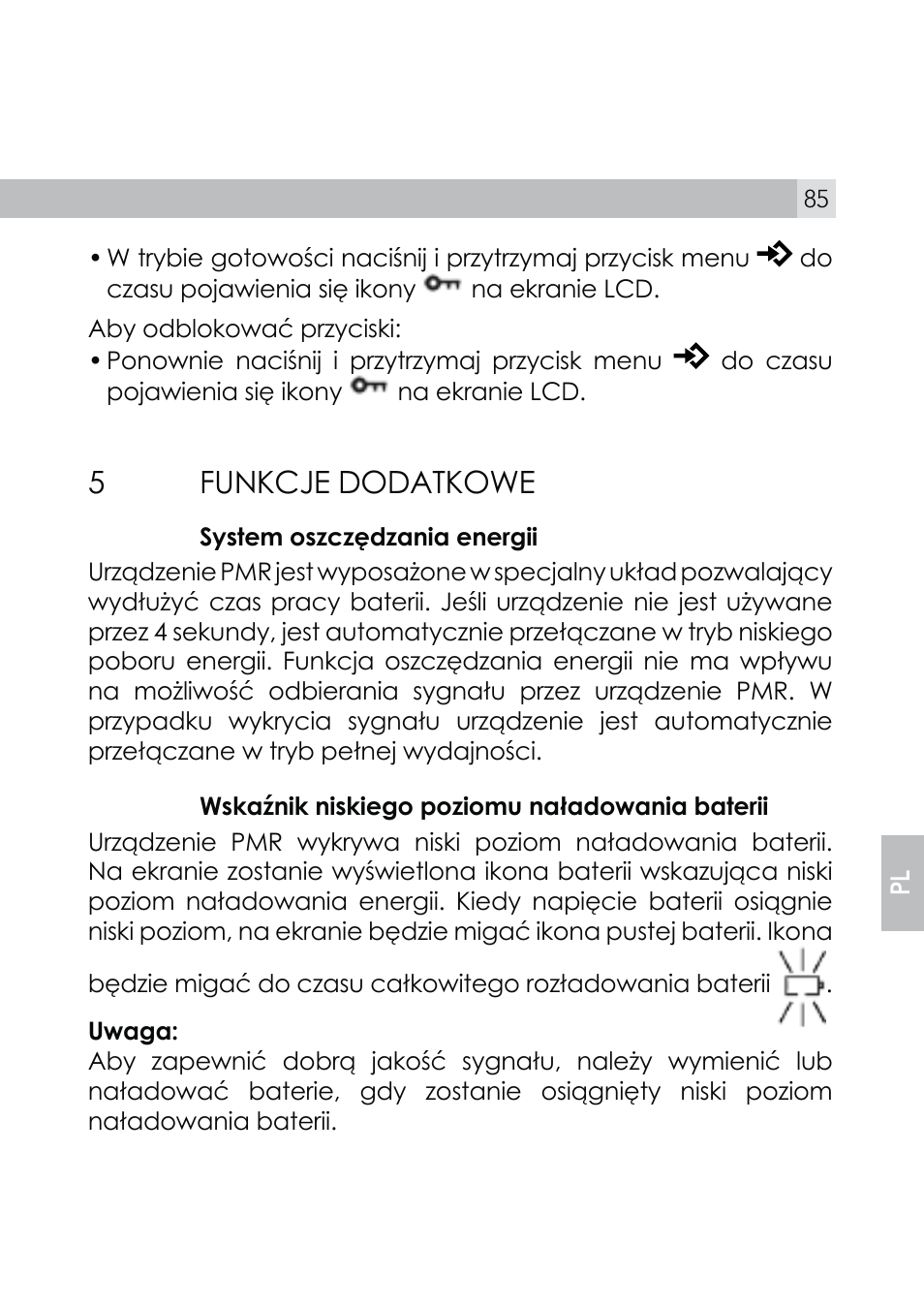 Funkcje dodatkowe | AEG Voxtel R110 User Manual | Page 85 / 116
