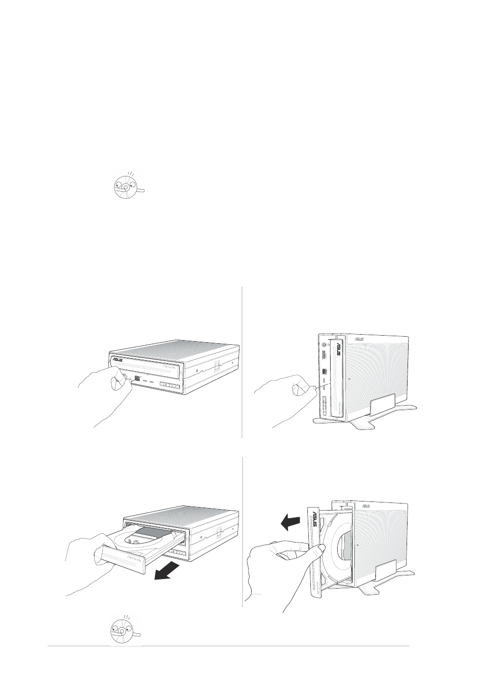 Using the emergency eject pinhole | Asus External CD-RW CRW-5224A-U User Manual | Page 24 / 26