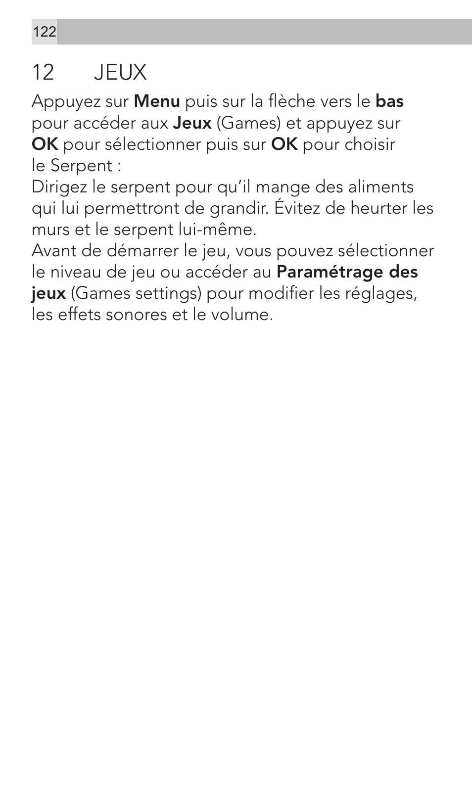 12 jeux | AEG Voxtel M320 User Manual | Page 122 / 224