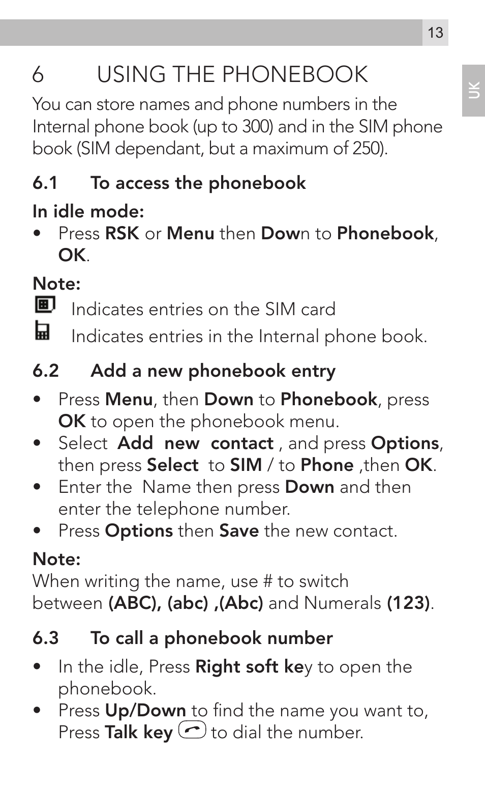 6using the phonebook | AEG Voxtel M320 User Manual | Page 13 / 224