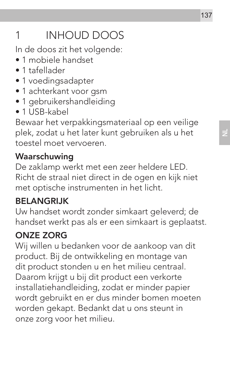 1inhoud doos | AEG Voxtel M320 User Manual | Page 137 / 224