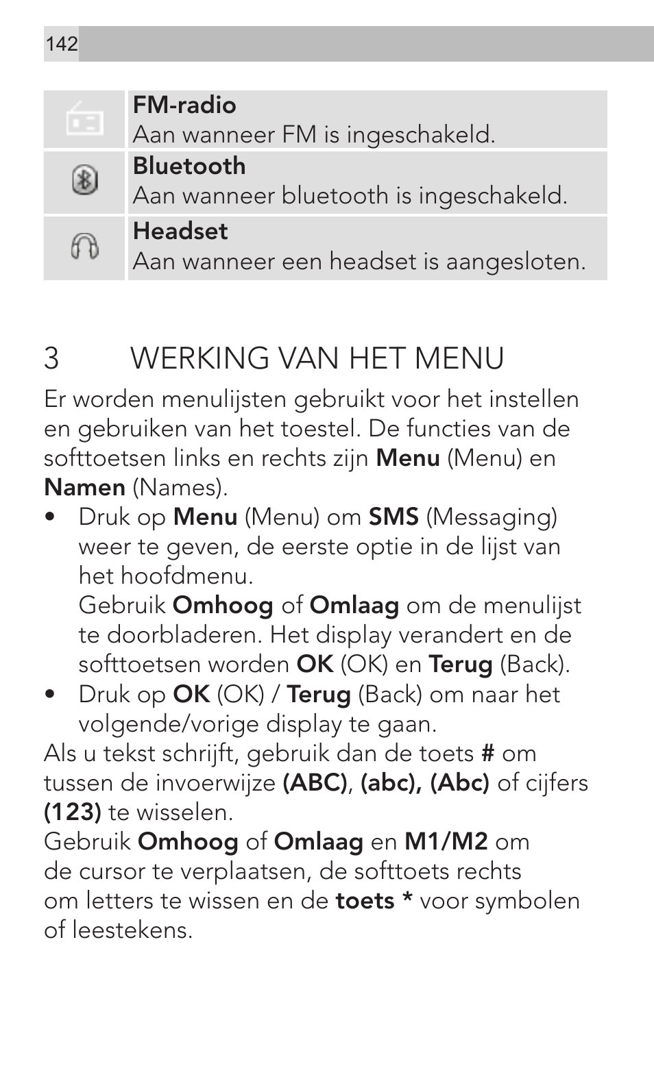 3werking van het menu | AEG Voxtel M320 User Manual | Page 142 / 224
