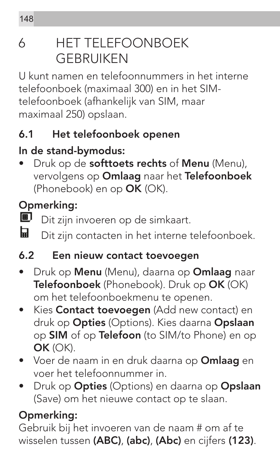 6het telefoonboek gebruiken | AEG Voxtel M320 User Manual | Page 148 / 224