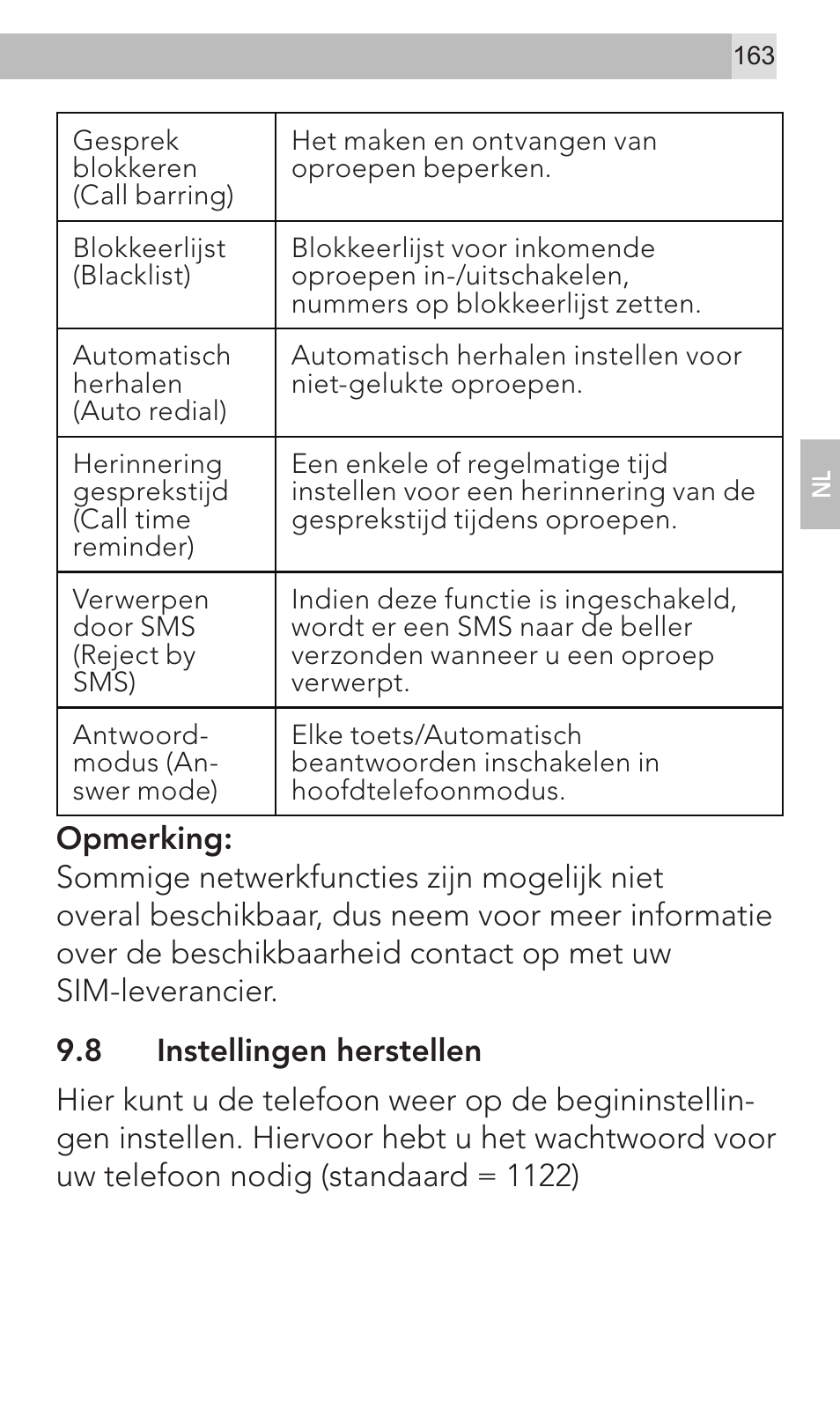 AEG Voxtel M320 User Manual | Page 163 / 224