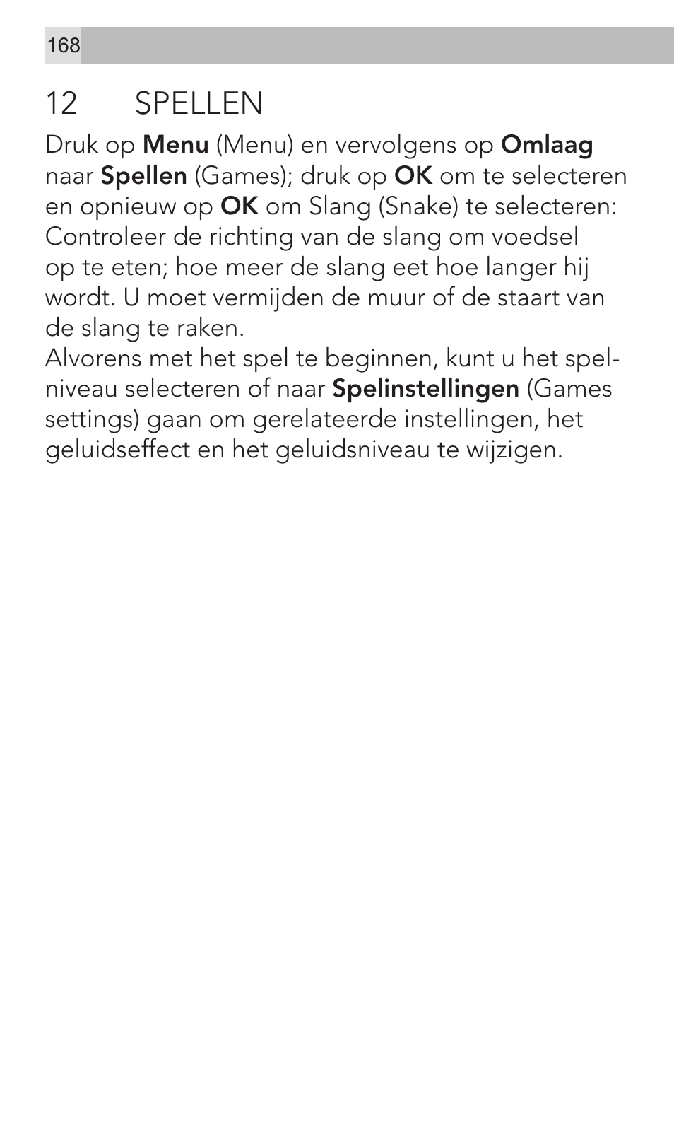 12 spellen | AEG Voxtel M320 User Manual | Page 168 / 224