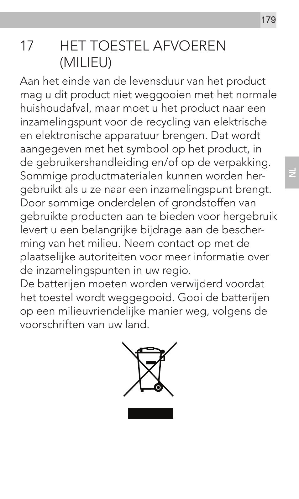 17 het toestel afvoeren (milieu) | AEG Voxtel M320 User Manual | Page 179 / 224
