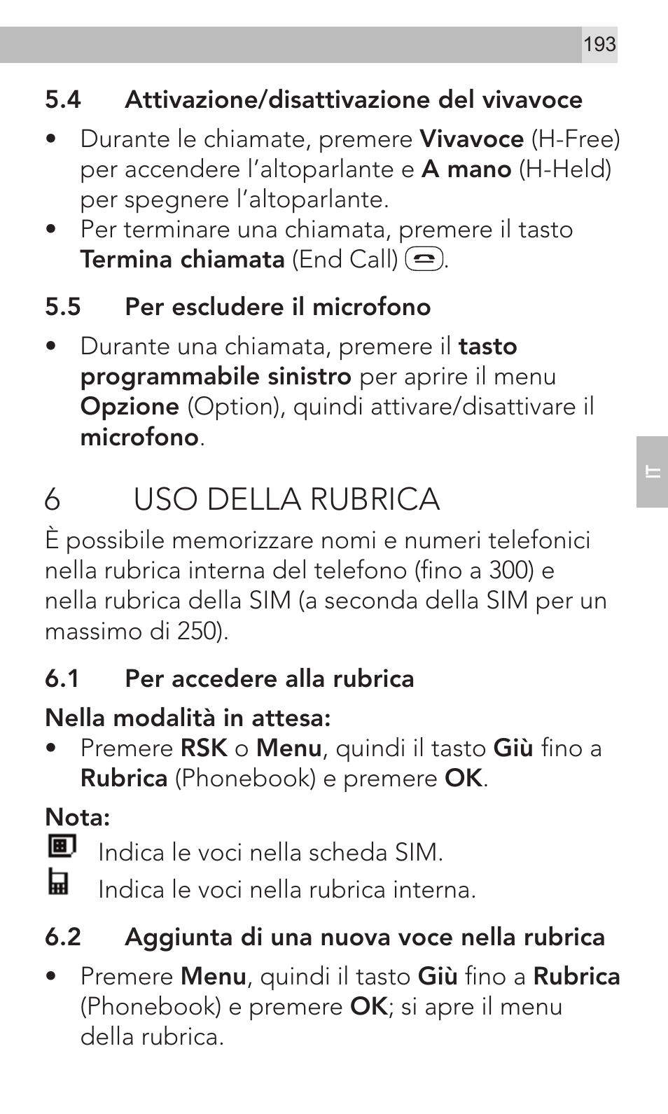 6uso della rubrica | AEG Voxtel M320 User Manual | Page 193 / 224