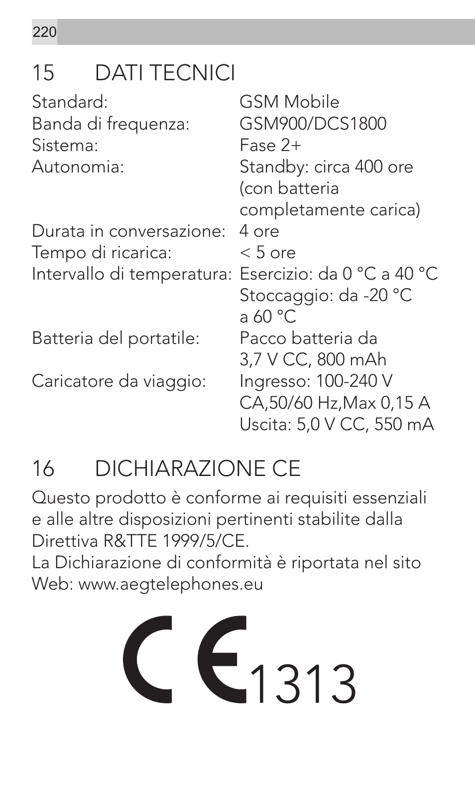 AEG Voxtel M320 User Manual | Page 220 / 224