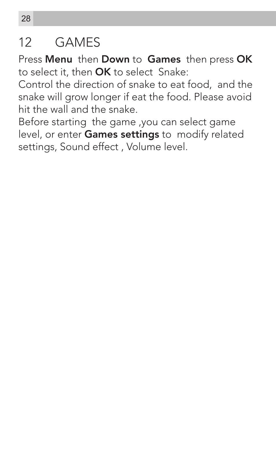 12 games | AEG Voxtel M320 User Manual | Page 28 / 224