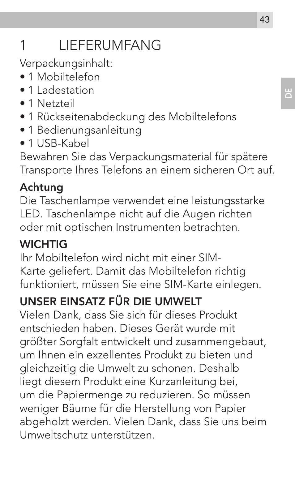 1lieferumfang | AEG Voxtel M320 User Manual | Page 43 / 224