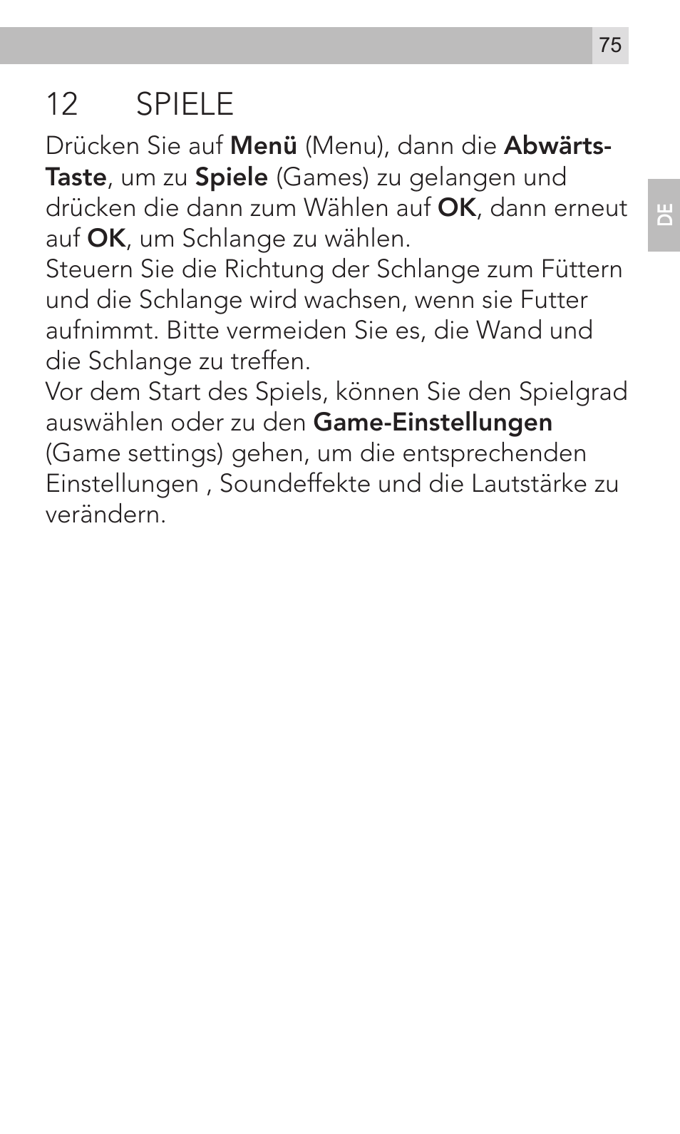 12 spiele | AEG Voxtel M320 User Manual | Page 75 / 224