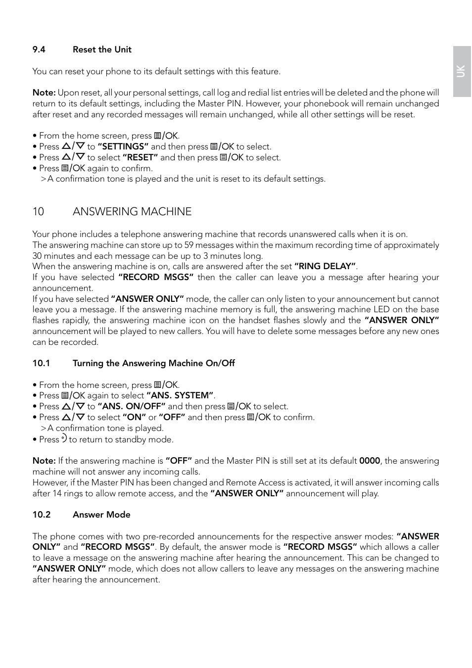 10 answering machine | AEG Eclipse 15 User Manual | Page 11 / 144