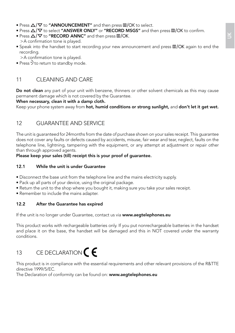 AEG Eclipse 15 User Manual | Page 13 / 144