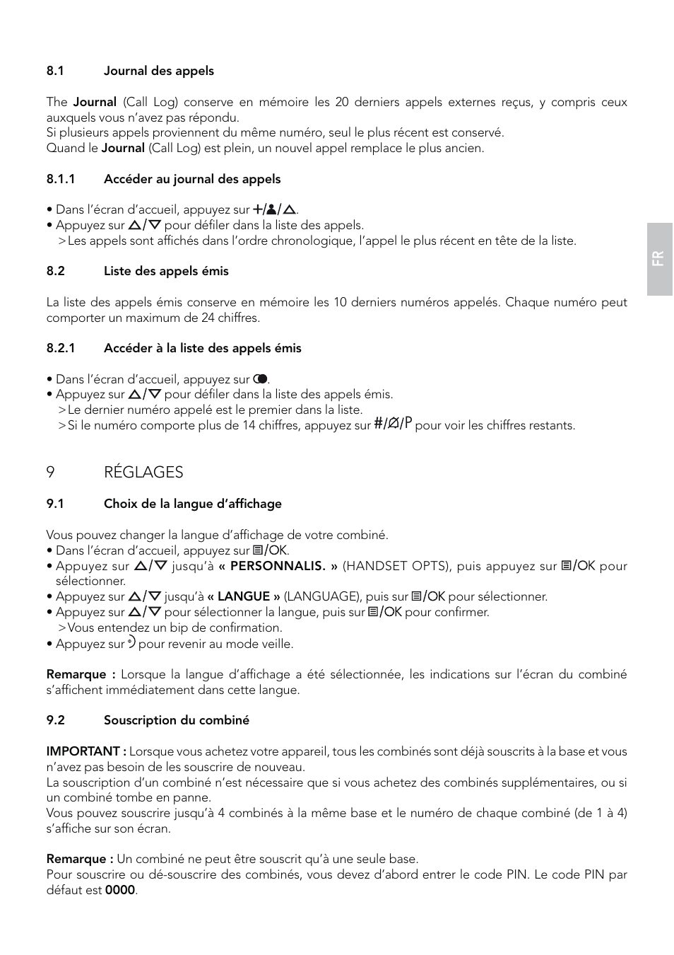 9 réglages | AEG Eclipse 15 User Manual | Page 35 / 144