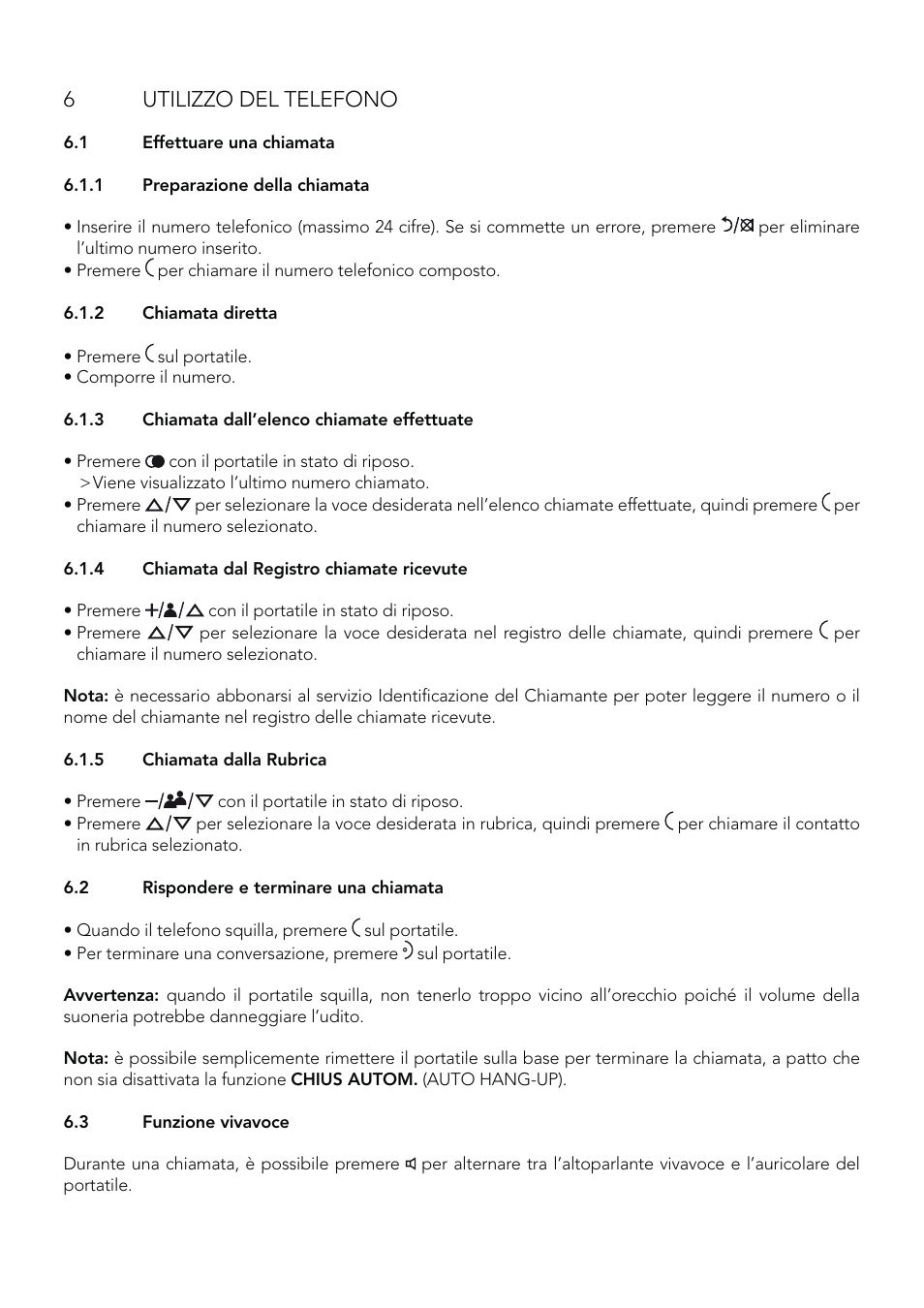 6utilizzo del telefono | AEG Eclipse 15 User Manual | Page 58 / 144