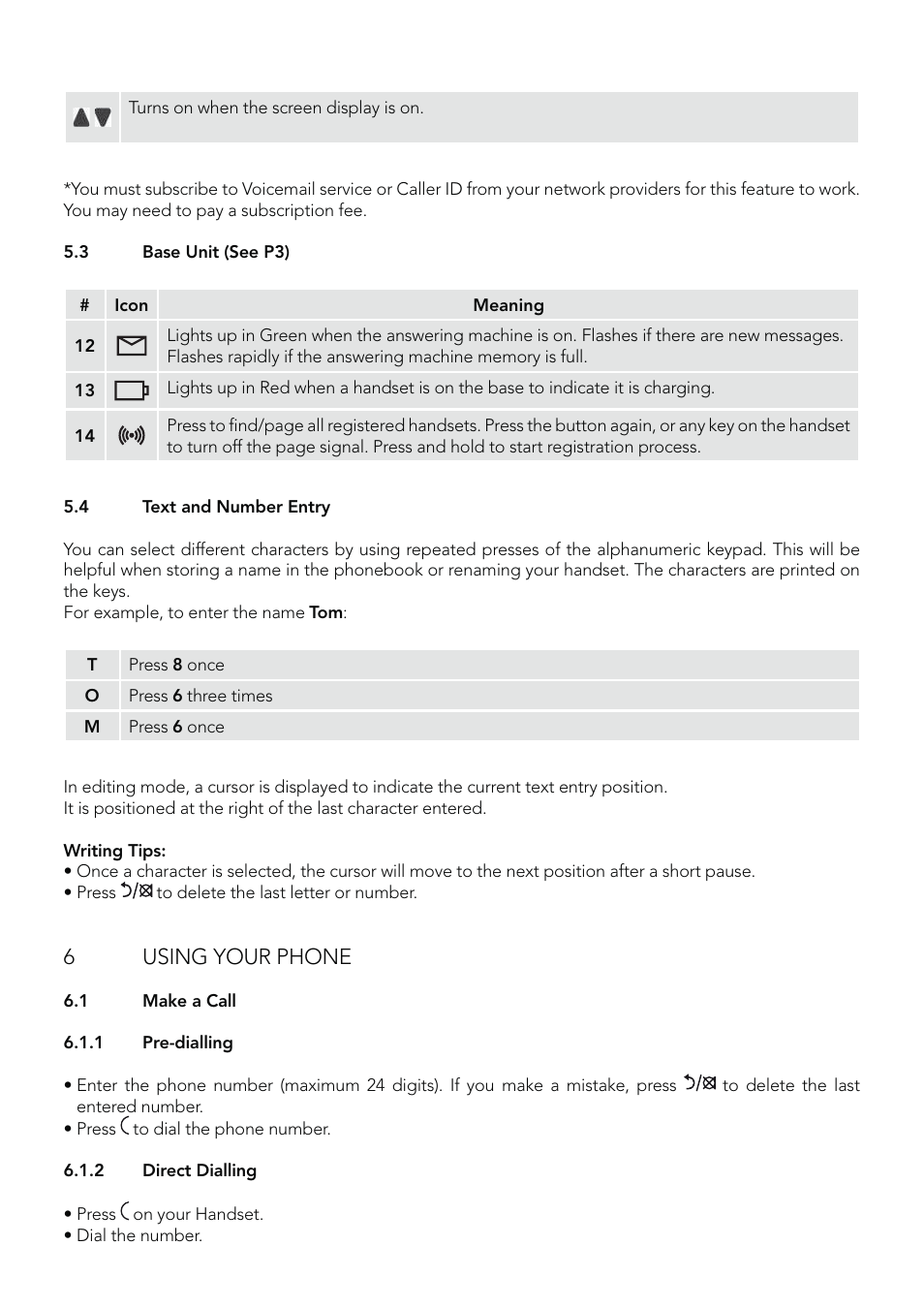 6using your phone | AEG Eclipse 15 User Manual | Page 6 / 144