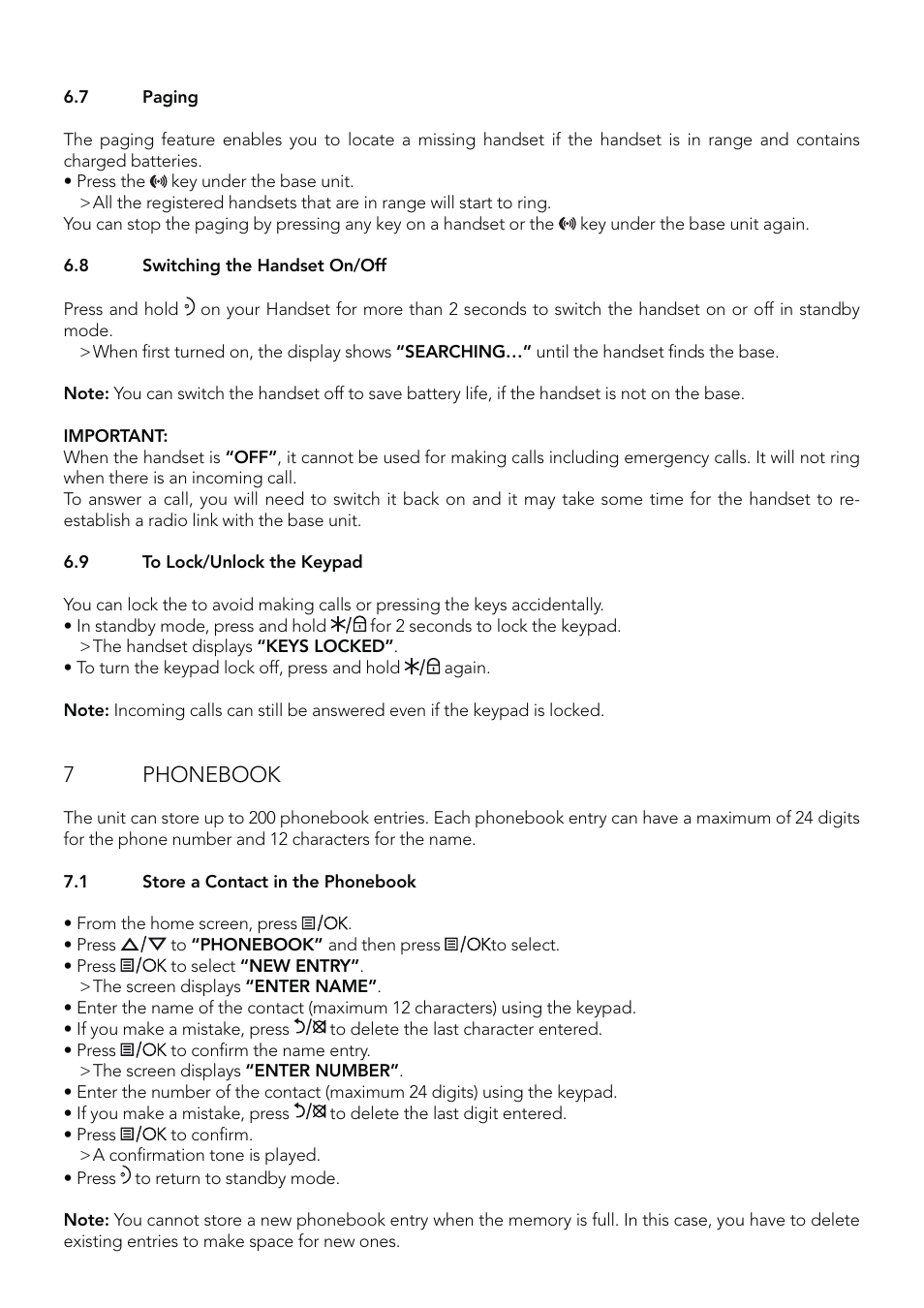 7 phonebook | AEG Eclipse 15 User Manual | Page 8 / 144