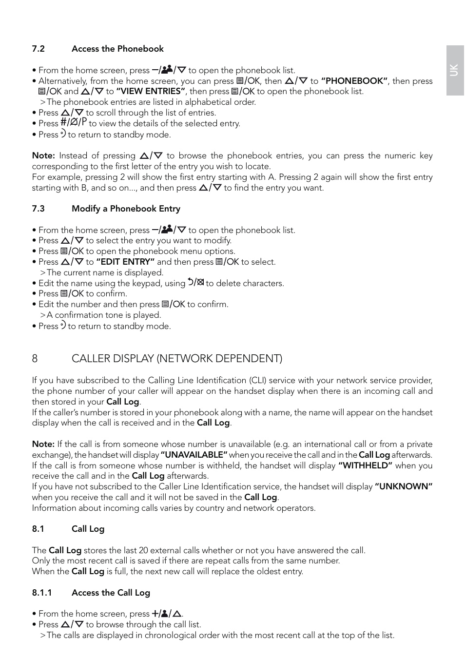 8caller display (network dependent) | AEG Eclipse 15 User Manual | Page 9 / 144