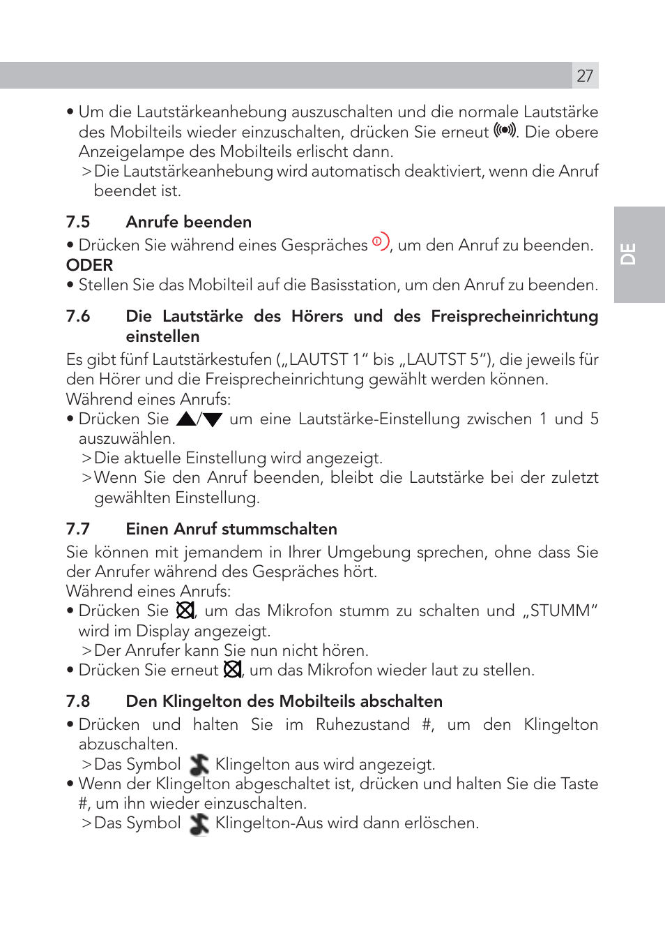 En de | AEG Voxtel S100 User Manual | Page 27 / 198