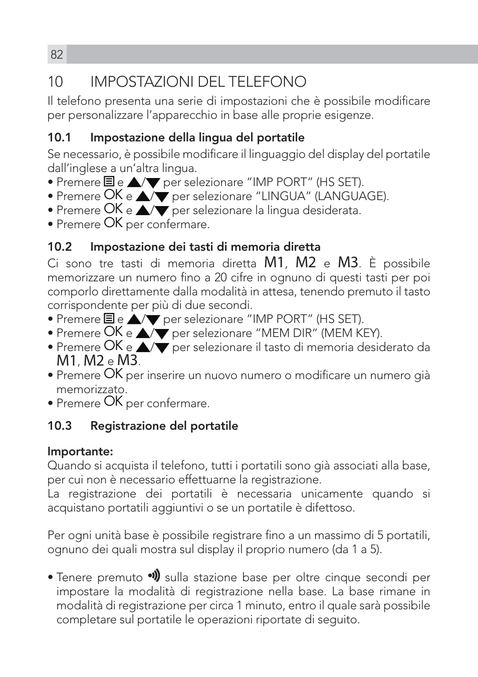 10 impostazioni del telefono | AEG Voxtel S100 User Manual | Page 82 / 198