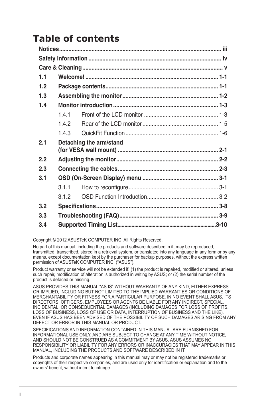 Asus PB278Q User Manual | Page 2 / 27