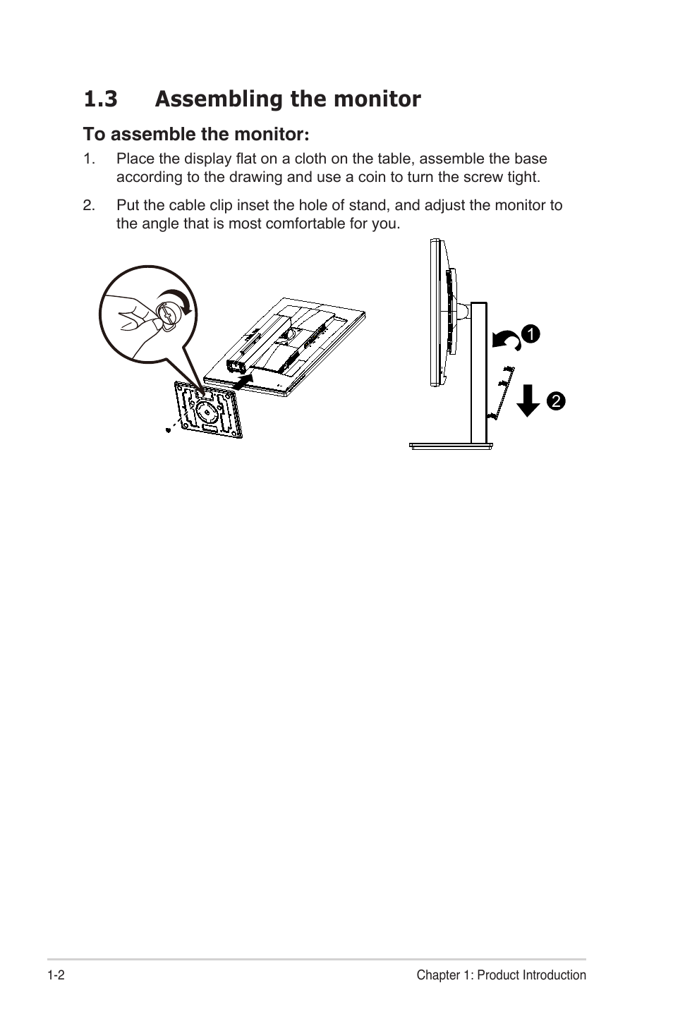3 assembling the monitor | Asus PB278Q User Manual | Page 8 / 27