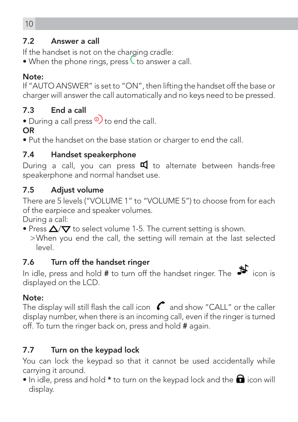 AEG Voxtel D100 User Manual | Page 10 / 38