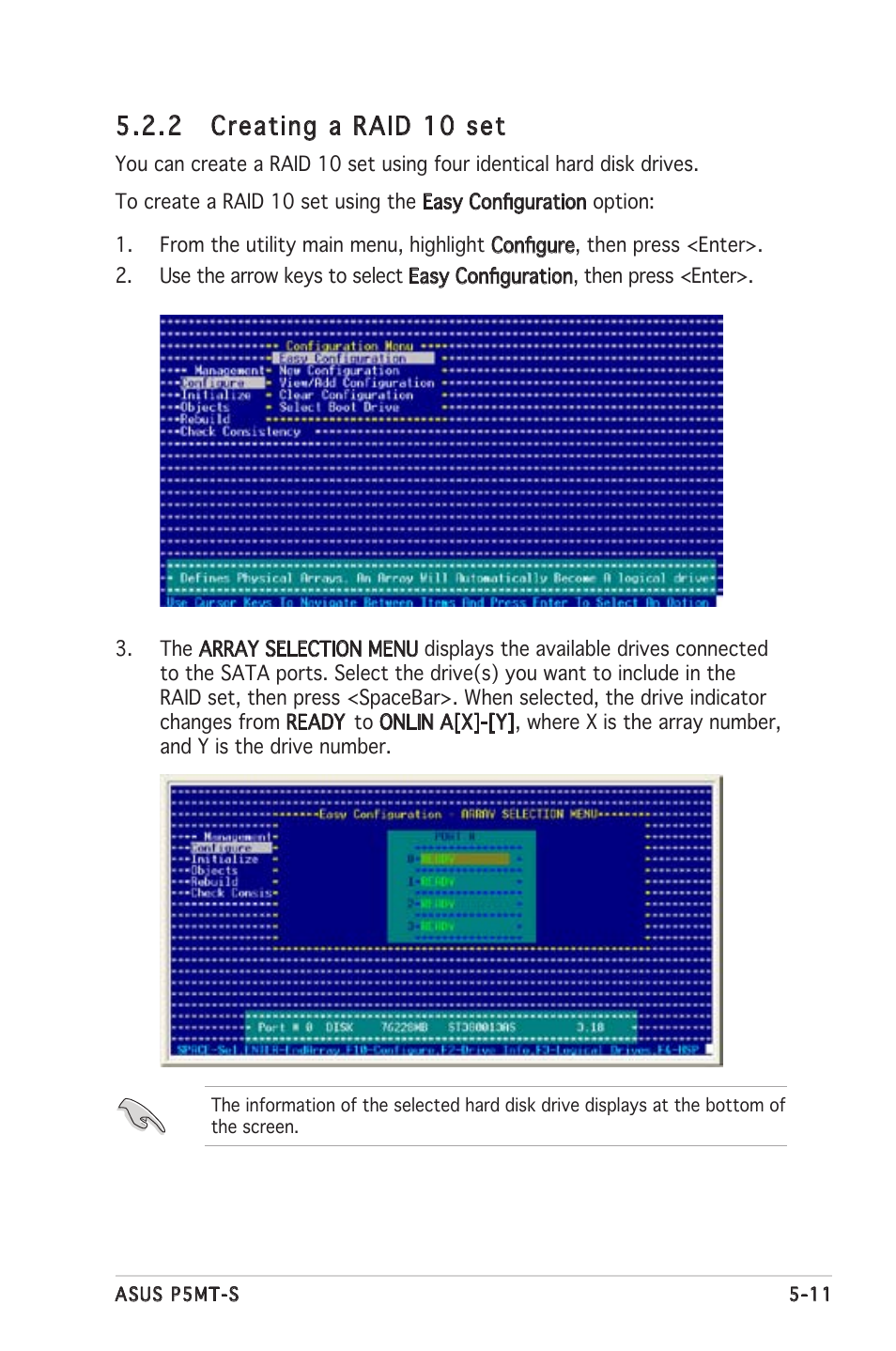 2 creating a raid 10 set | Asus Motherboard P5MT-S User Manual | Page 111 / 176