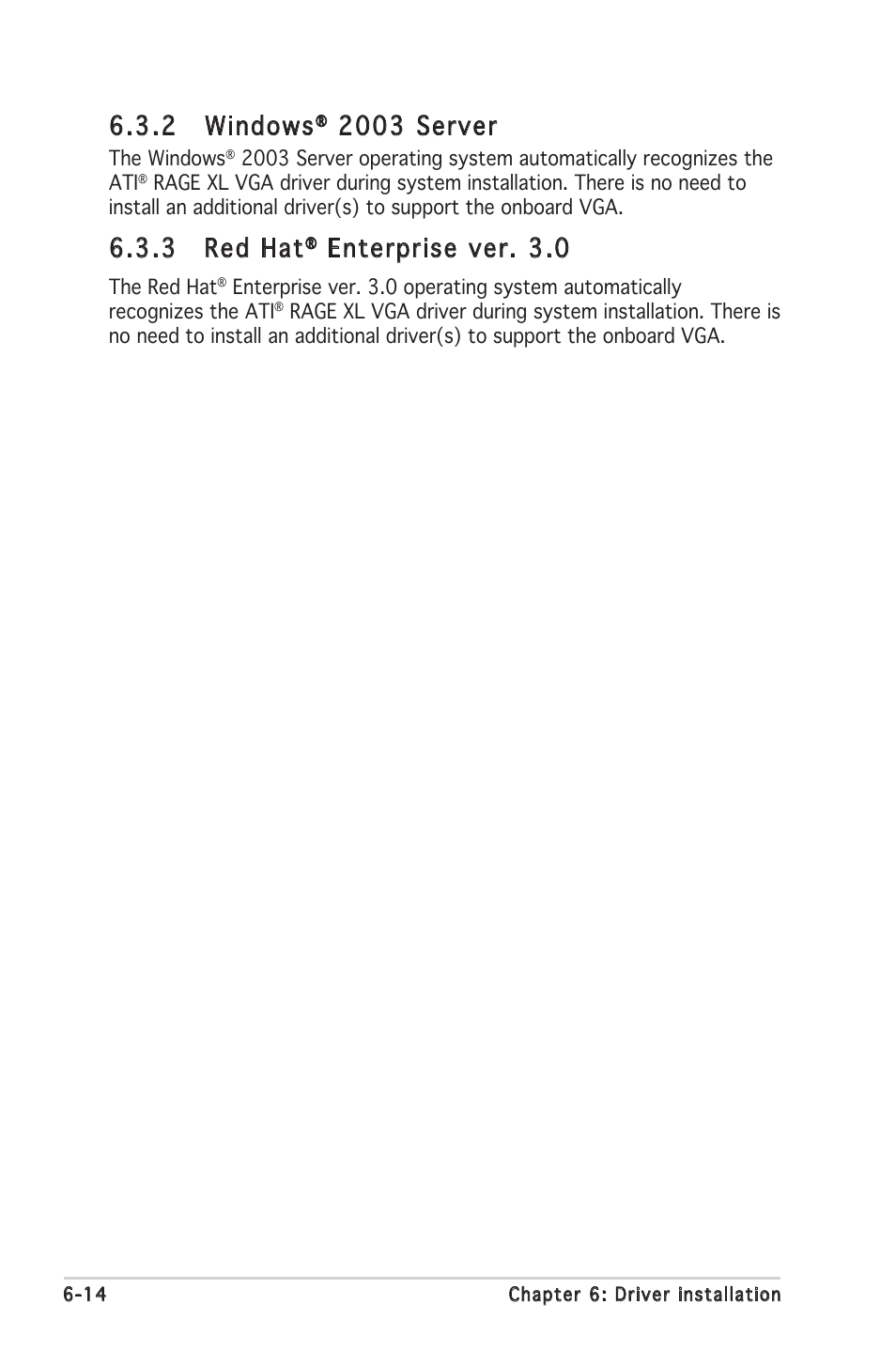 2 windows, 2003 server, 3 red hat | Enterprise ver. 3.0 | Asus Motherboard P5MT-S User Manual | Page 168 / 176