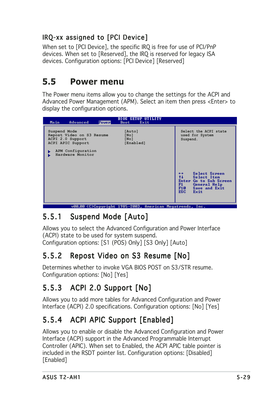 5 power menu | Asus Terminator 2 Barebone System T2-AH1 User Manual | Page 111 / 122