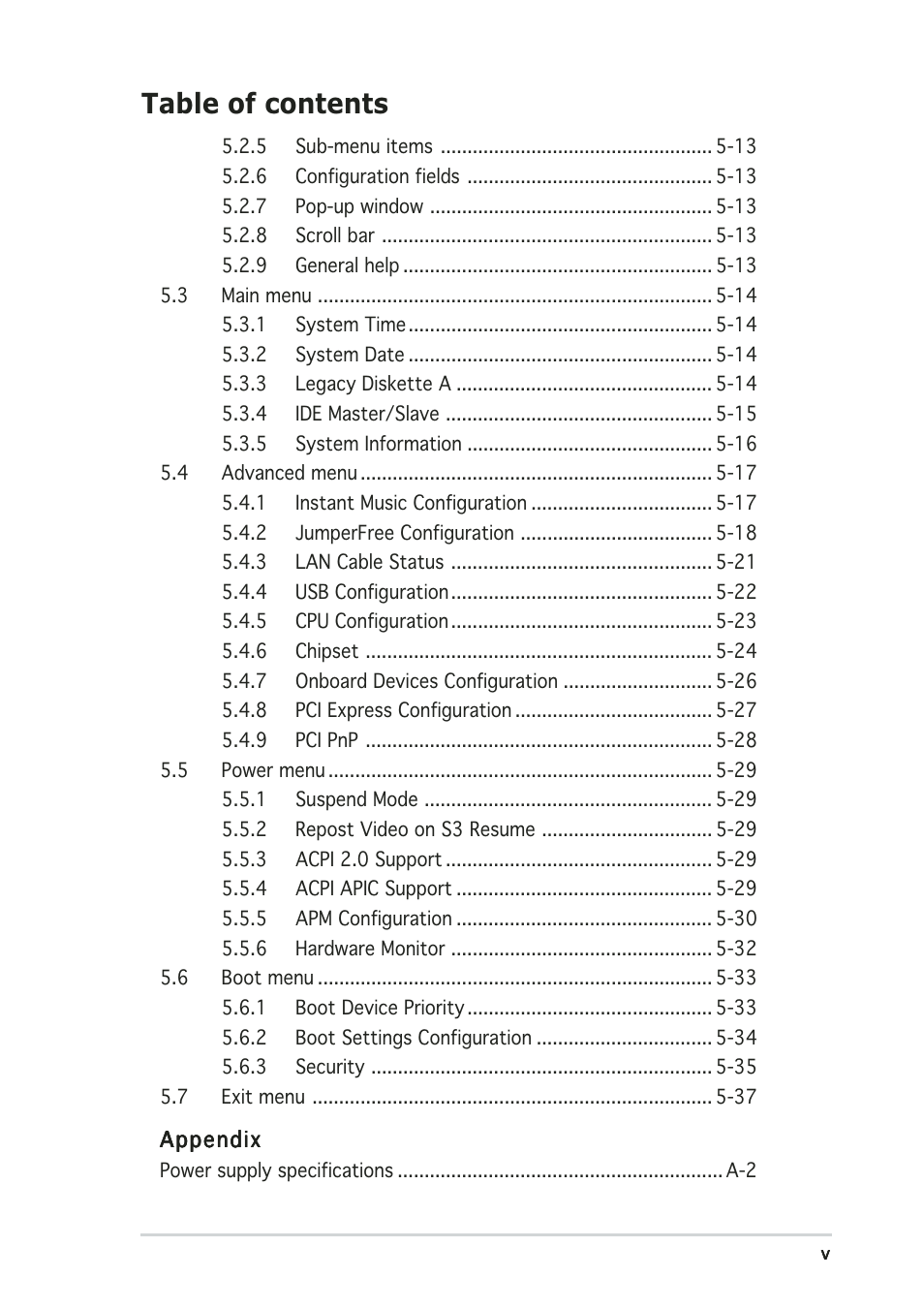 Asus Terminator 2 Barebone System T2-AH1 User Manual | Page 5 / 122