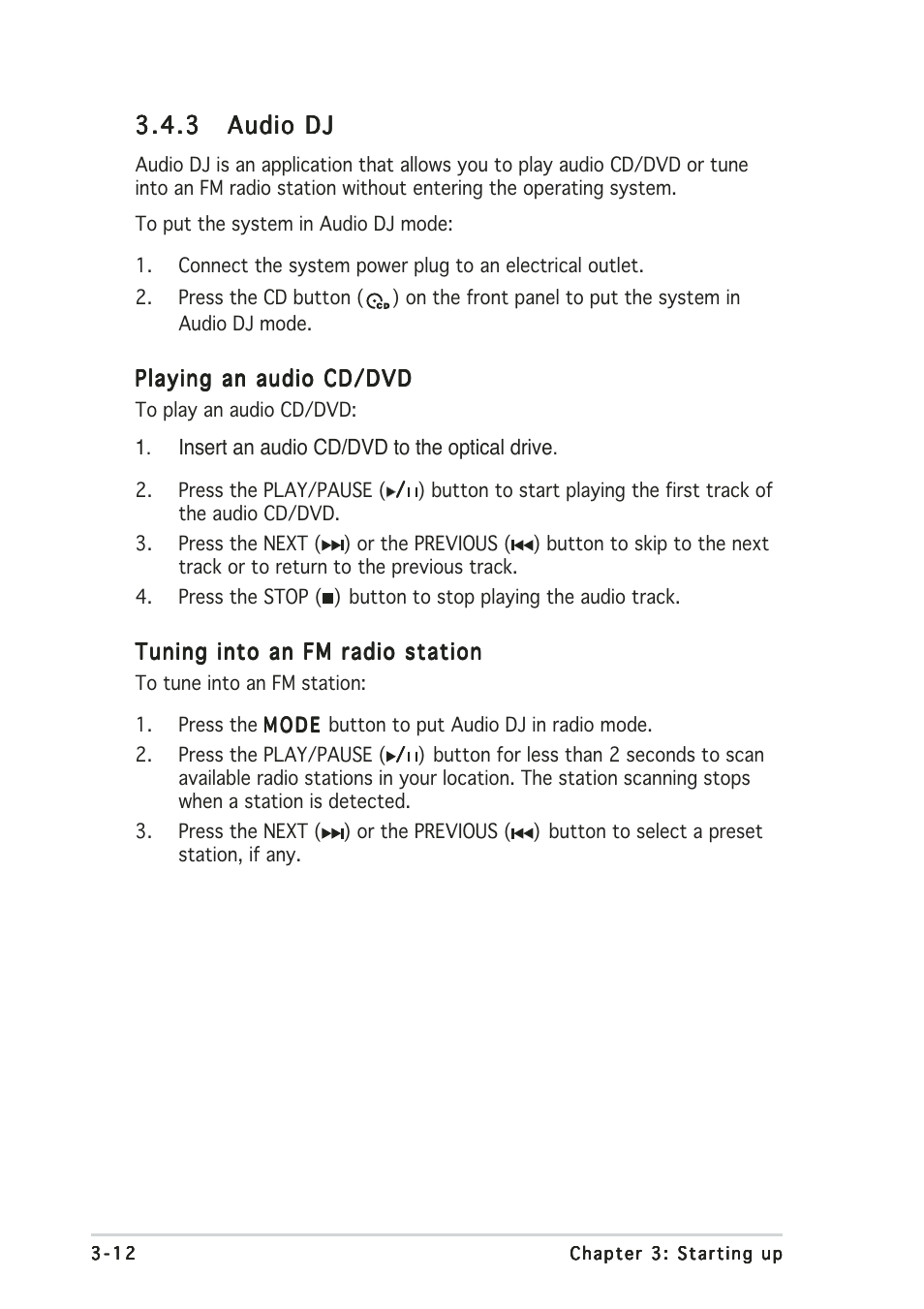 3 audio dj audio dj audio dj audio dj audio dj | Asus Terminator 2 Barebone System T2-AH1 User Manual | Page 58 / 122