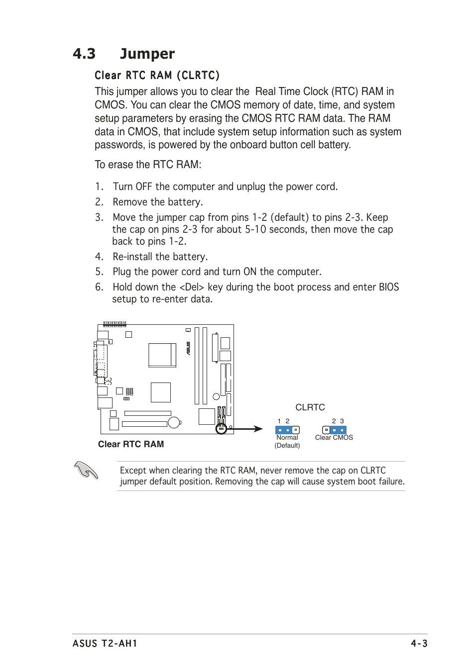 3 jumper | Asus Terminator 2 Barebone System T2-AH1 User Manual | Page 75 / 122