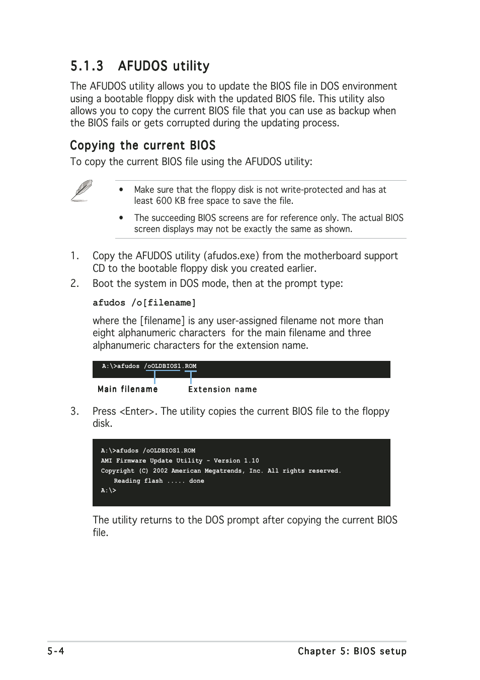 Copying the current bios | Asus Terminator 2 Barebone System T2-AH1 User Manual | Page 86 / 122